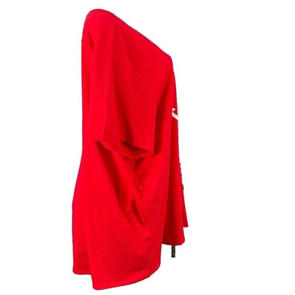 Hello Kitty +5 Red Crew Neck Head Shot Graphic Cotton Blend Short Sleeve T-Shirt - Picture 3 of 6